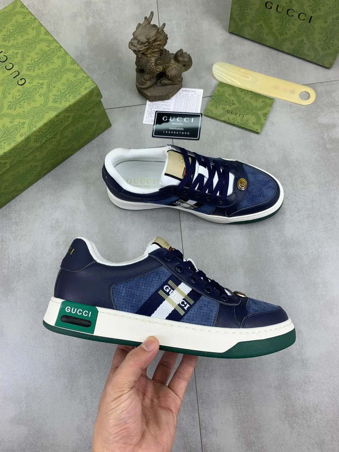 Men's shoes 💰P420💰 [New model] (GUCCI) official website's latest 🎁🎁casual and fashionable men's shoes 👟, hot style 💥 style is simple and elegant, exclusive for trendy men. Unique official website's latest brand double G elements 👑Original Gucci decoration, fashionable and generous, the fabric is original frosted calfskin ✅Fully imported first-layer pigskin lining, the official website specifies wear-resistant, lightweight original rubber casual outsole, the classic model is taken in kind at the counter🎬38-44 (45 46 customized) 3️⃣ colors available